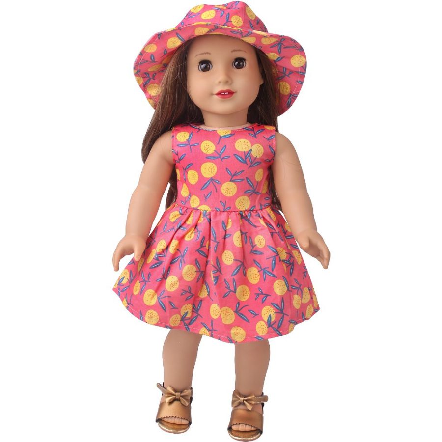 Coral Floral Doll Dress