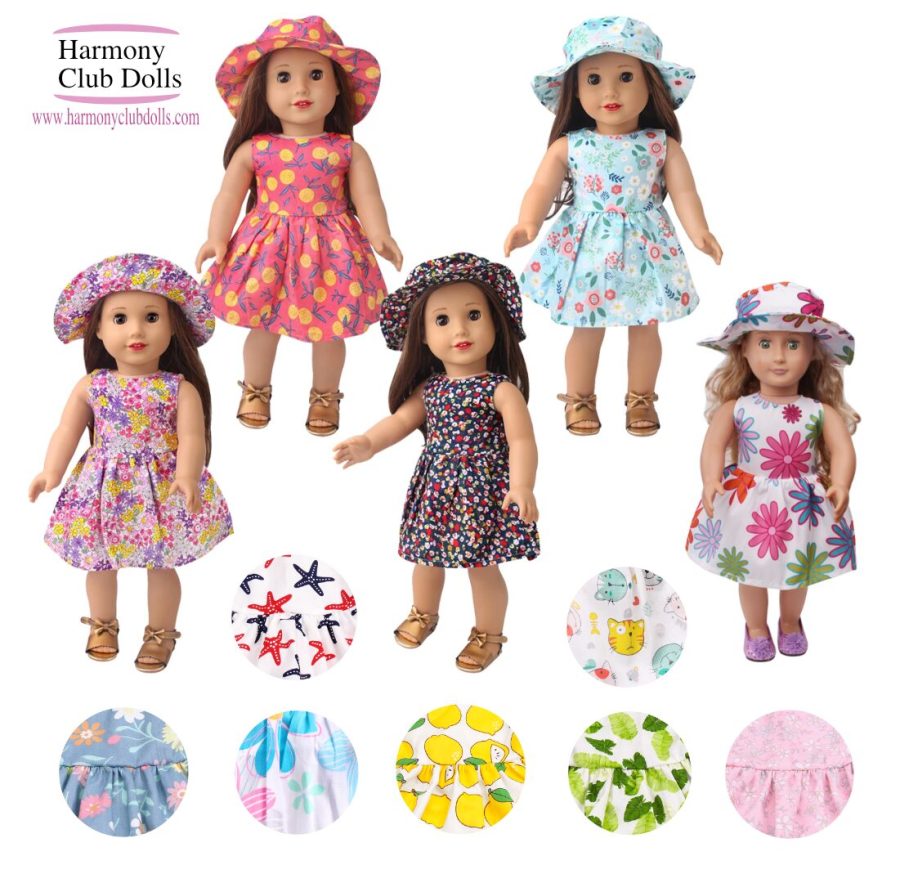 American Girl doll dresses with hats