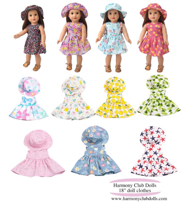Fits AMERICAN GIRL doll dresses with hats. 18 inch doll clothes.
