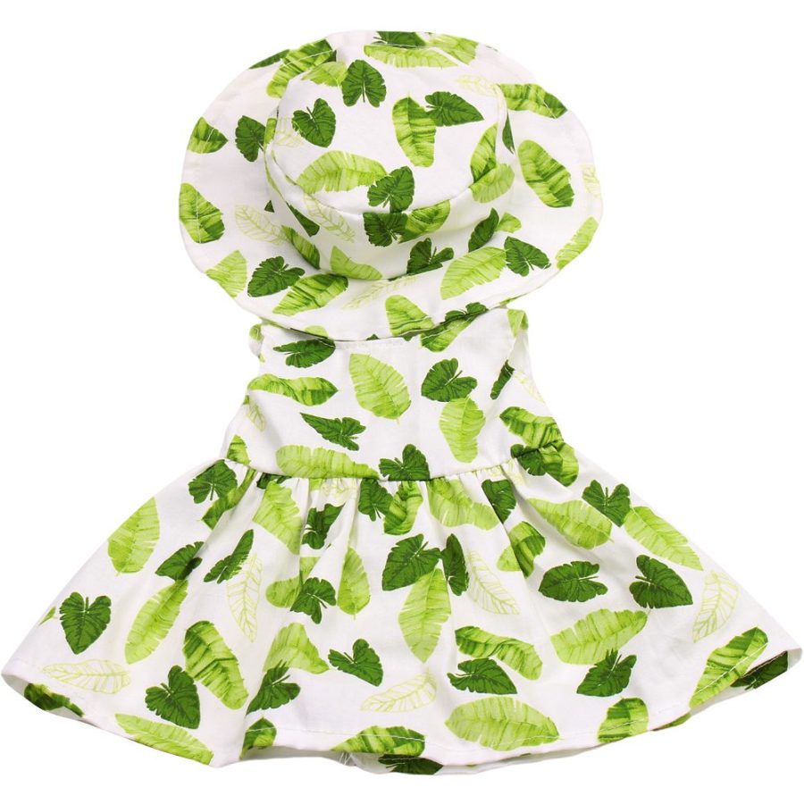 Green Leaves Dress for Dolls