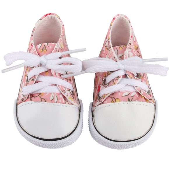 Light Pink Floral Sneakers for Dolls