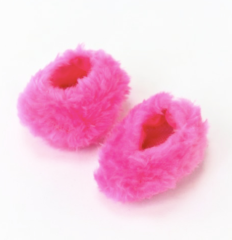 18 inch doll hot pink fuzzy slippers