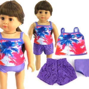 18" doll purple swimsuit