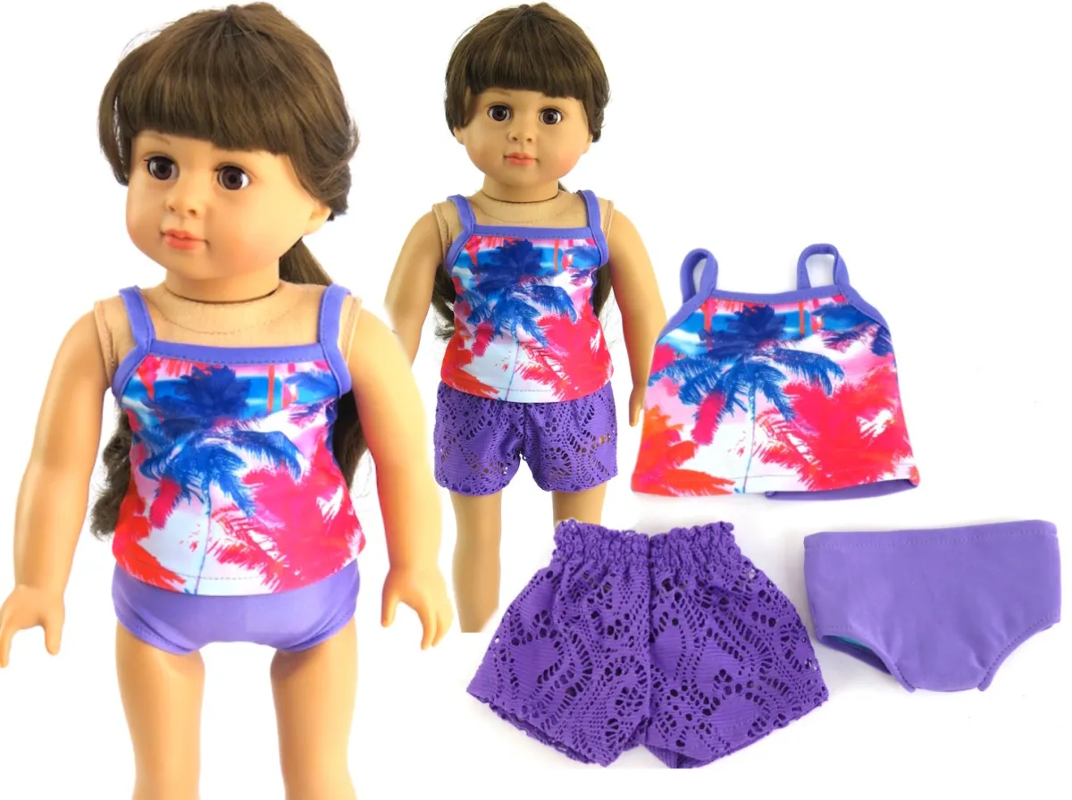 18" doll purple swimsuit