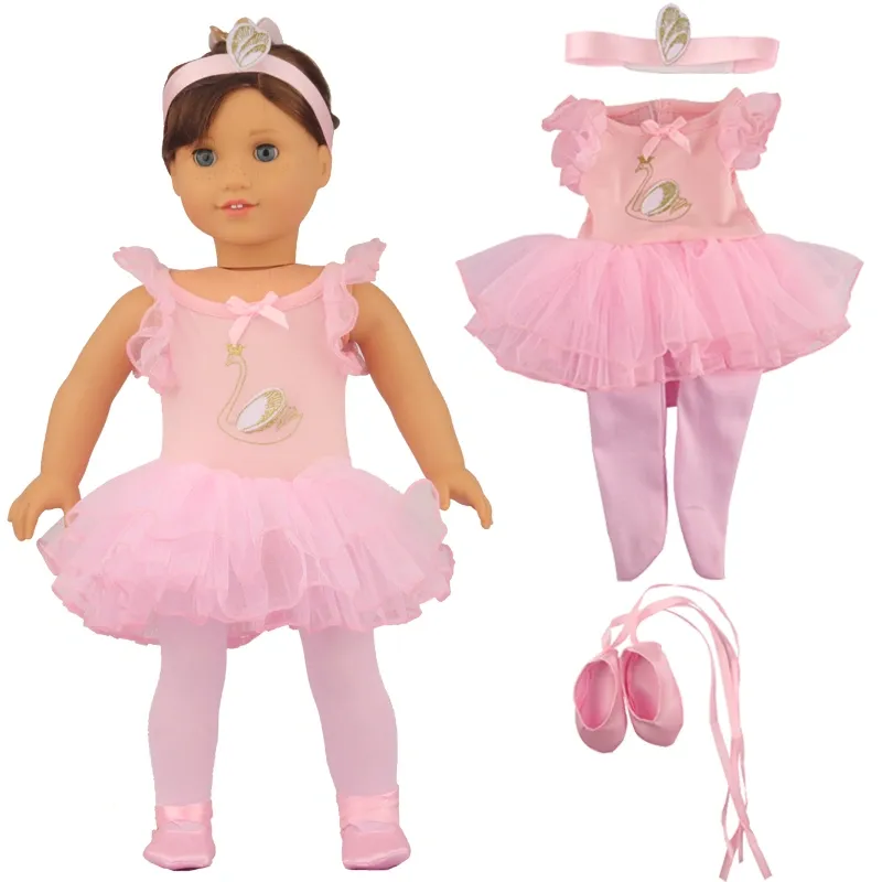 18" doll pink ballet set with shoes