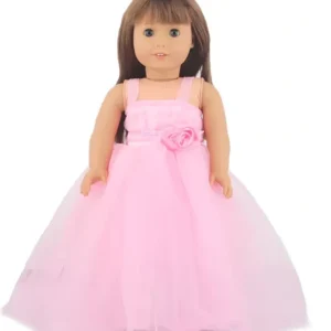 18" doll pink dress gown