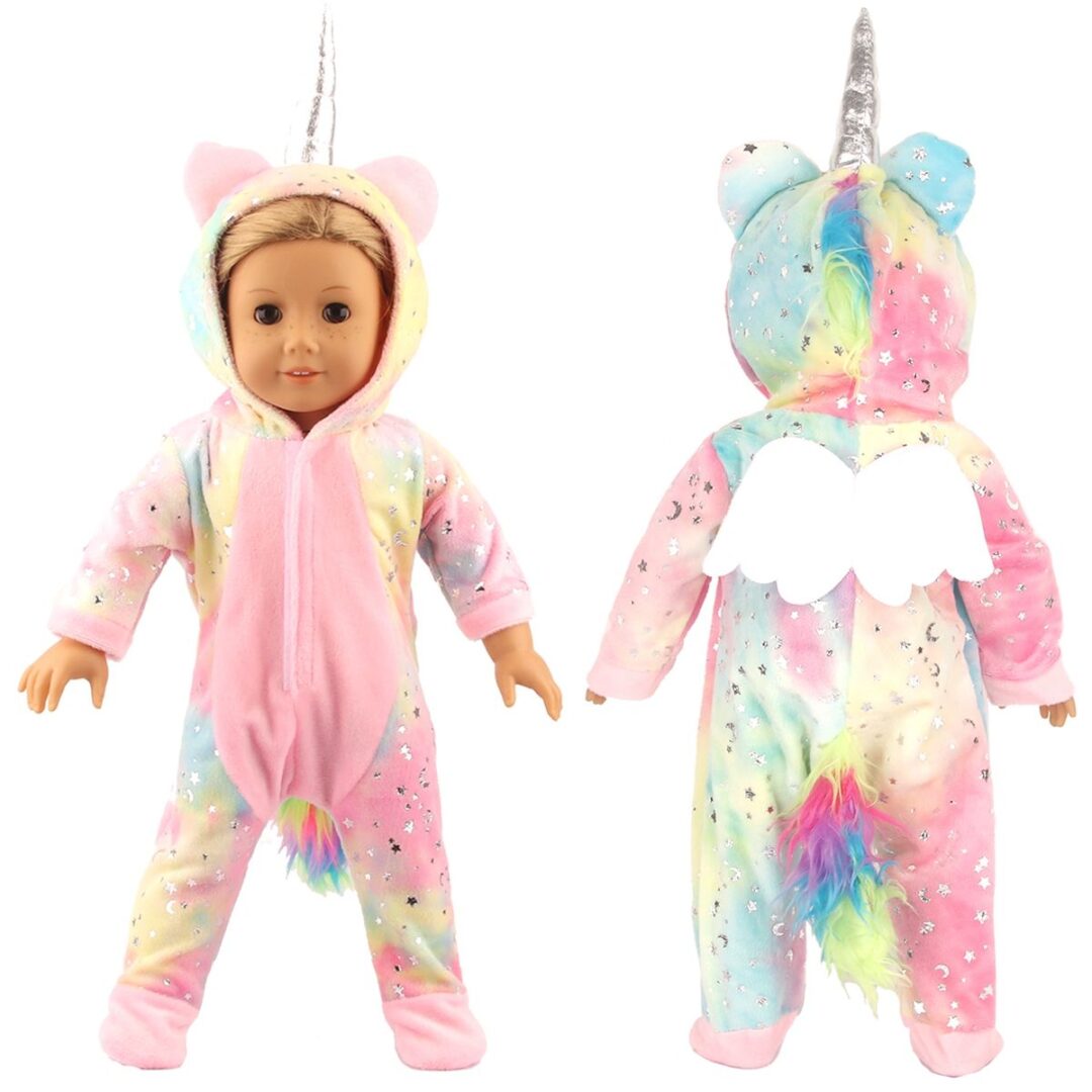 18" doll rainbow pegasus unicorn pajamas