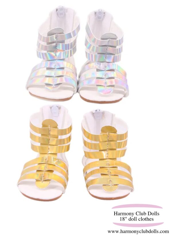 18" DOLL GOLD SANDALS