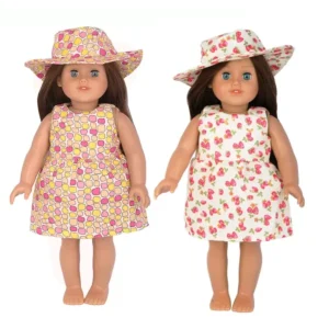 18" doll dresses with hats strawberry