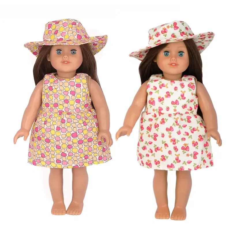 18" doll dresses with hats strawberry