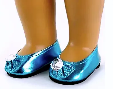 18" doll teal shoes