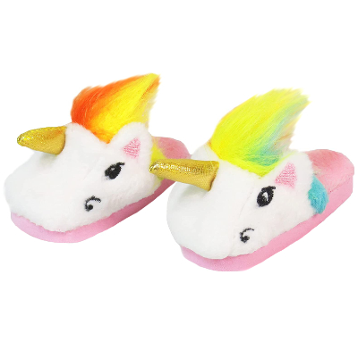 American Fashion World doll clothes 18" doll unicorn slippers plush. Fits American Girl doll unicorn slippers.