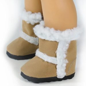 TAN 18 INCH DOLL BOOTS