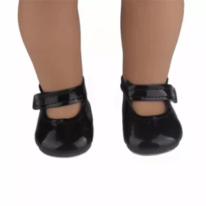 18 inch doll black shoes