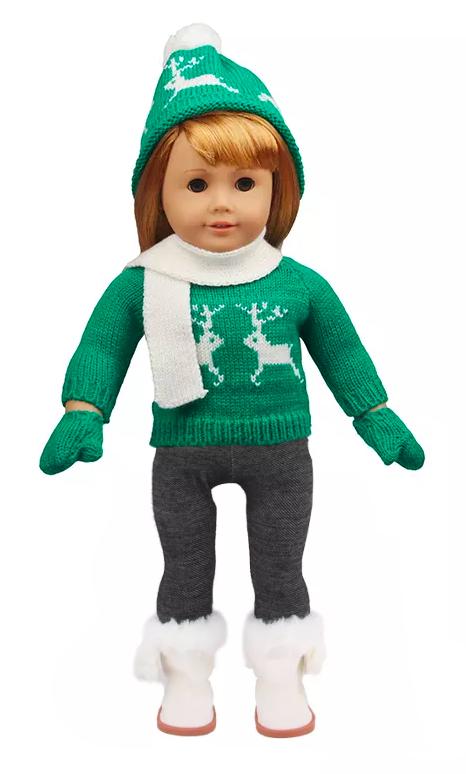 18 inch doll Christmas sweater outfit. Fits American Girl Doll Christmas sweater outfit