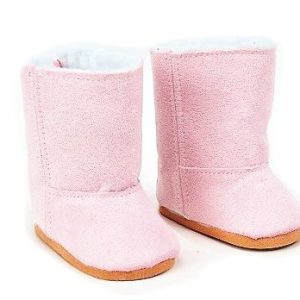 18 inch pink sherpa doll boots