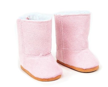 18 inch pink sherpa doll boots