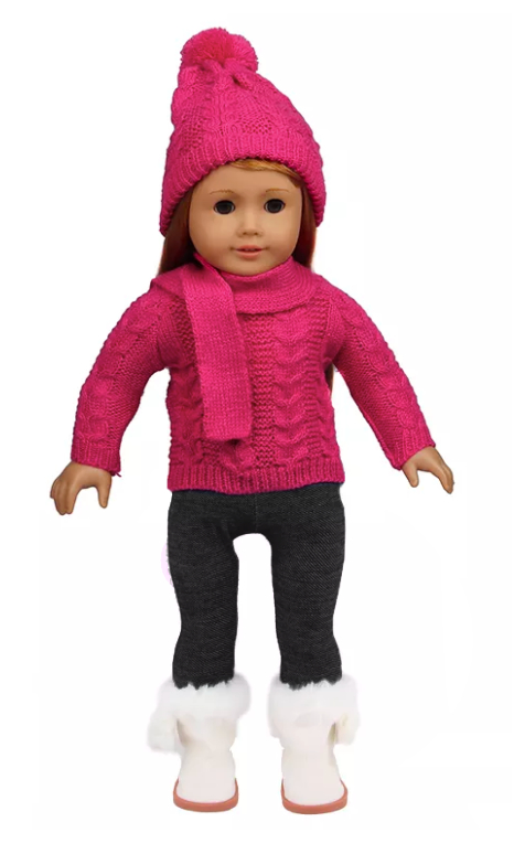 18 inch doll hot pink sweater outfit