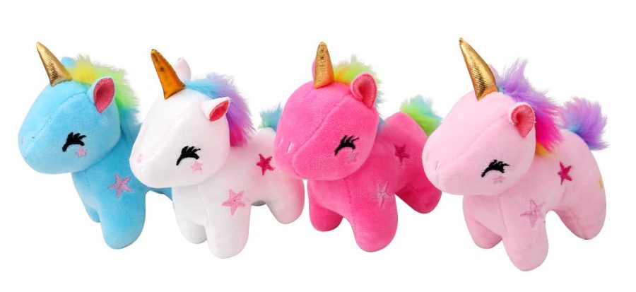 *4" plush unicorn toy for doll - choose color: white, pink, hot pink, or blue