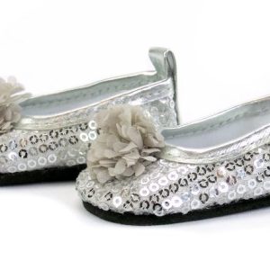 18" doll silver shoes