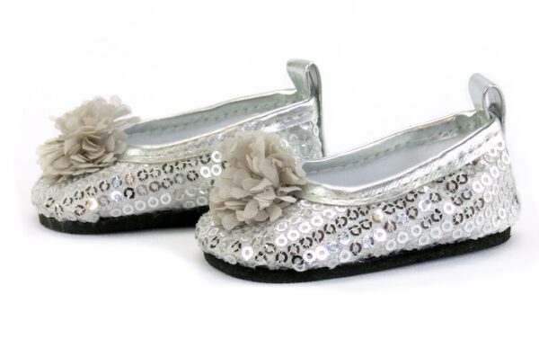 18" doll silver shoes