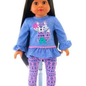 18" doll lavender tribal fox top and pants by American Fashion World