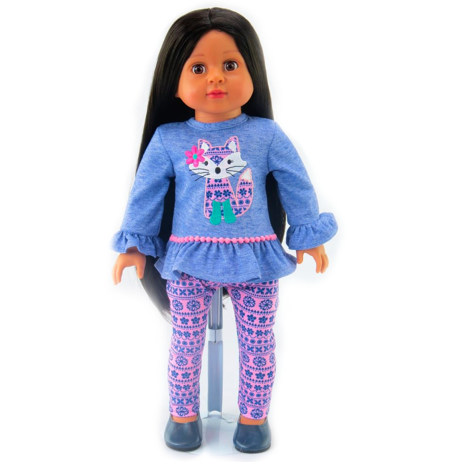 AMERICAN FASHION WORLD 18" DOLL CLOTHES Tribal Fox tee and pants for 18 inch dolls the size of American Girl.