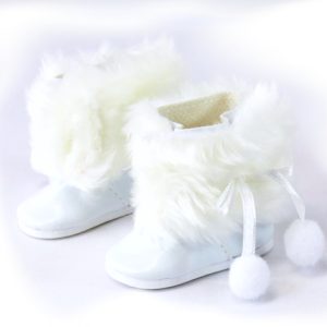 14.5" doll white winter boots
