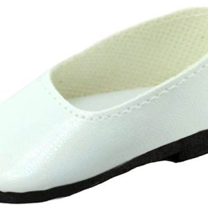 white 18" doll shoes