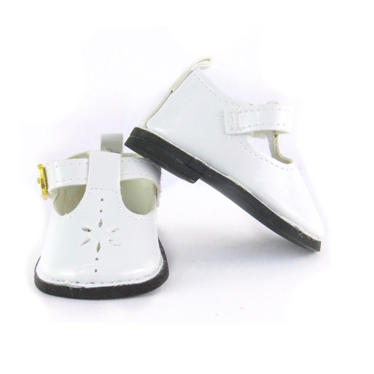 18 inch doll white buckle mary jane shoes