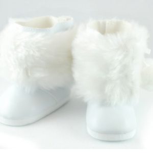 18 inch doll white fur boots