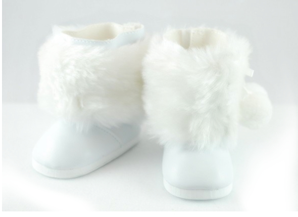 18 inch doll white fur boots