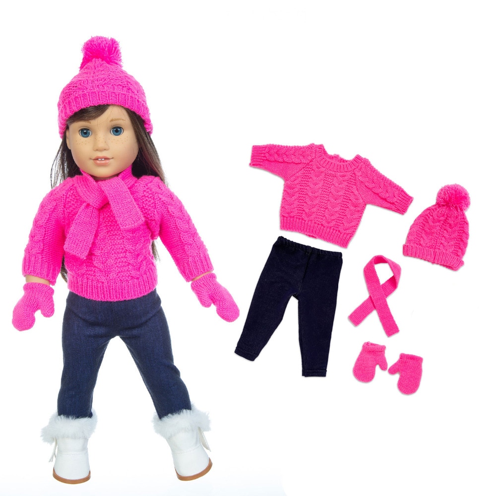 18 inch doll hot pink sweater