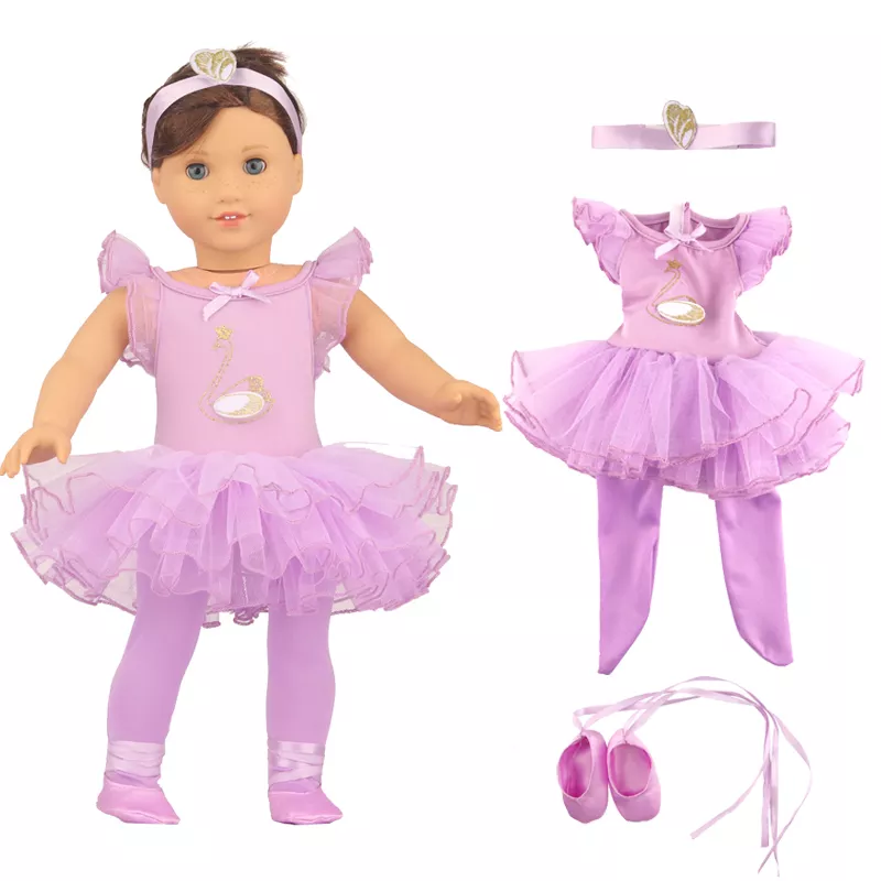 18 inch doll lavender swan ballet outfit