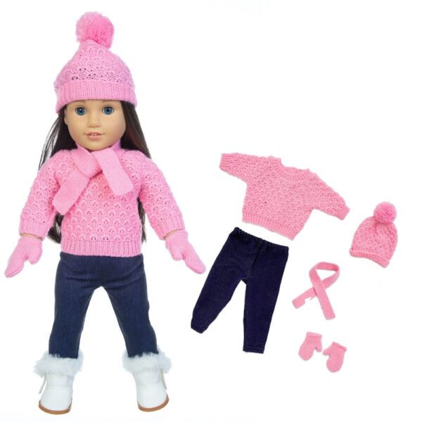 pink 18 inch doll sweater set