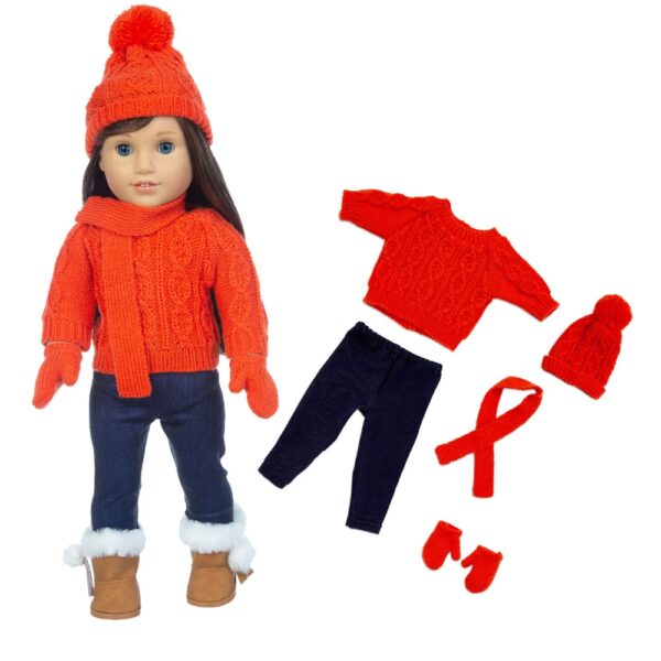 orange 18 inch doll sweater