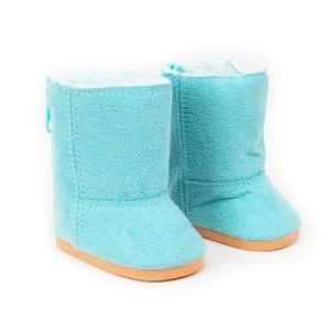 18 inch doll teal sherpa boots ugg boots look fits American Girl Dolls