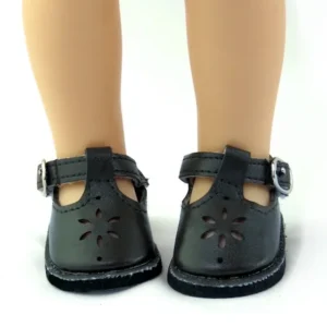 Fits Wellie Wishers dolls 14.5" doll black buckle Mary Janes.