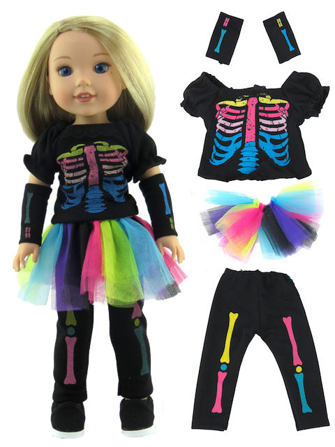 Fits Wellie Wishers electric neon skeleton