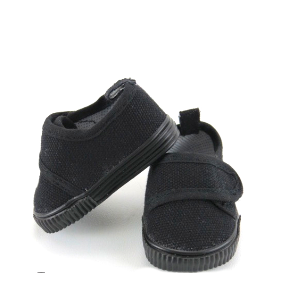 18 inch boy doll clothes black canvas velcro sneakers