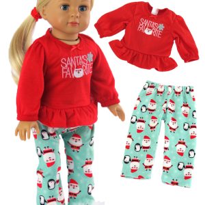 Cute 18" doll Santa's favorite pajamas.