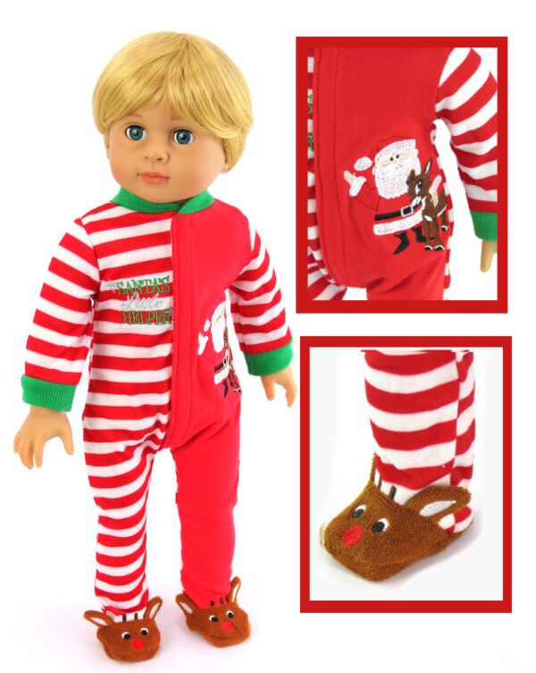 18 inch doll santa's helper pajamas
