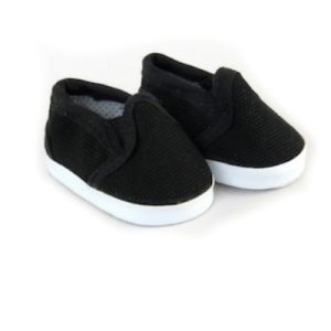 fits 14.5" Wellie Wishers dolls black canvas slip on sneakers