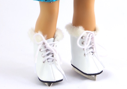 18" doll white ice skates