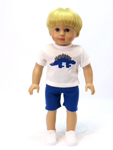 18" boy doll clothes dinosaur tee with shorts