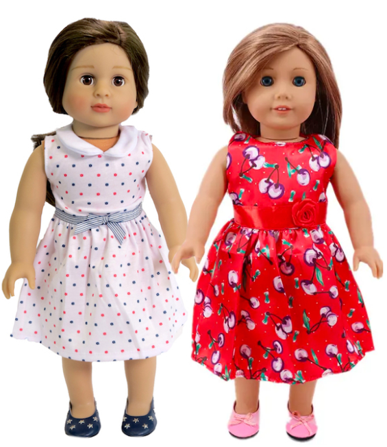 2 pack of 18 inch doll dresses