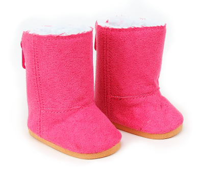 18 inch doll hot pink sherpa boots