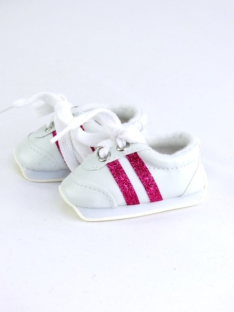 18" doll stripe hot pink sneakers