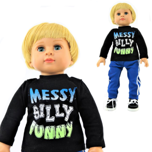 18 inch boy doll clothes Messy Silly Funny fits American Girl boy doll Logan by American Fashion World doll clothes