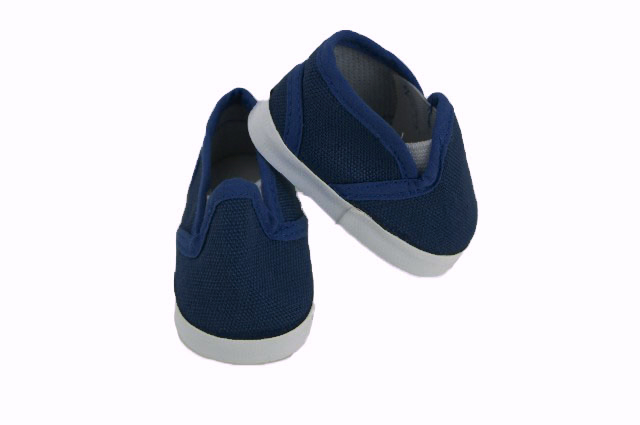 18 inch doll navy canvas slip on sneakers